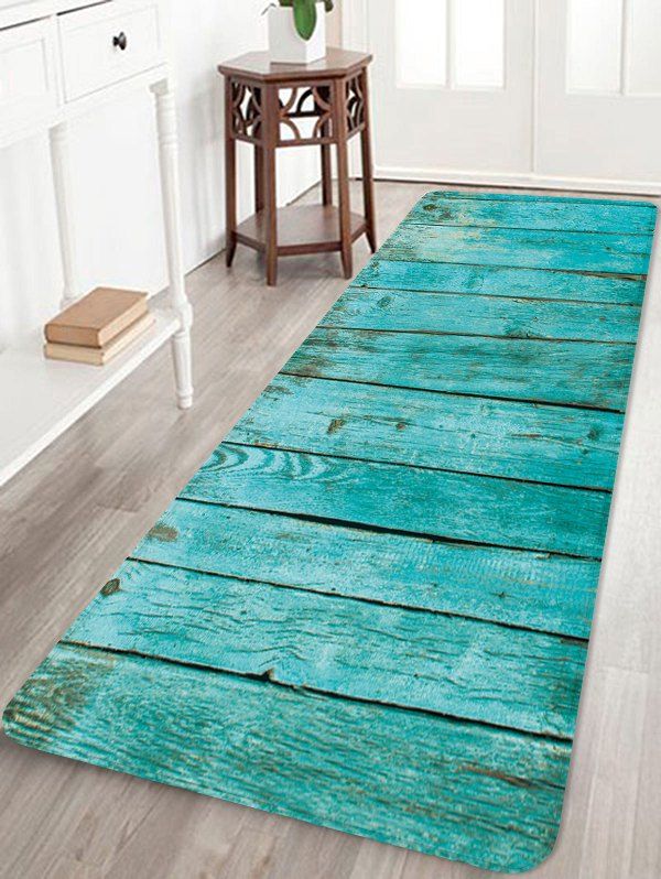 

Wooden Grain Floor Rug, Medium turquoise