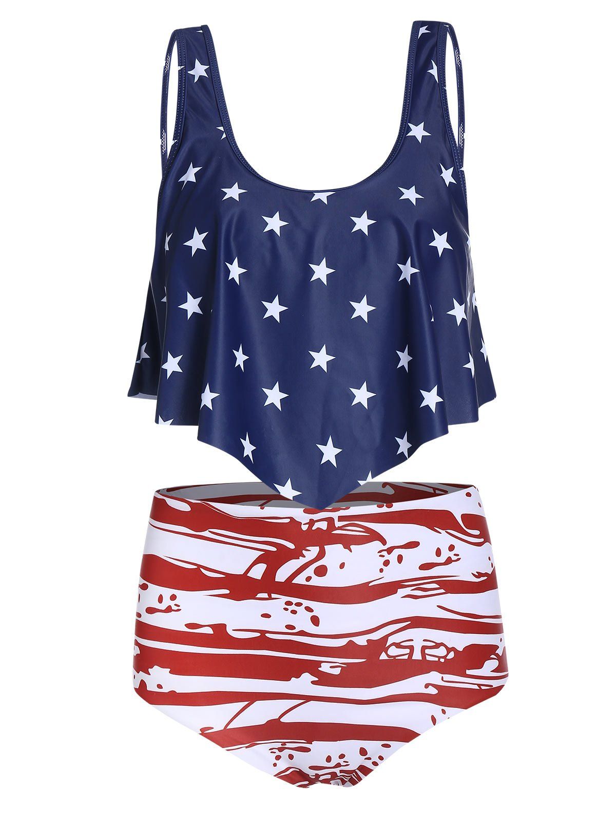 high waisted american flag swimsuit