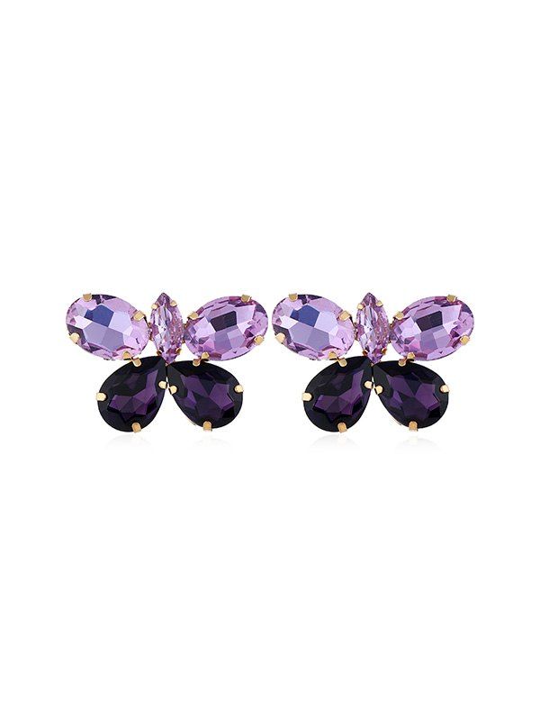 

Rhinestone Butterfly Pattern Stud Earrings, Multi-c