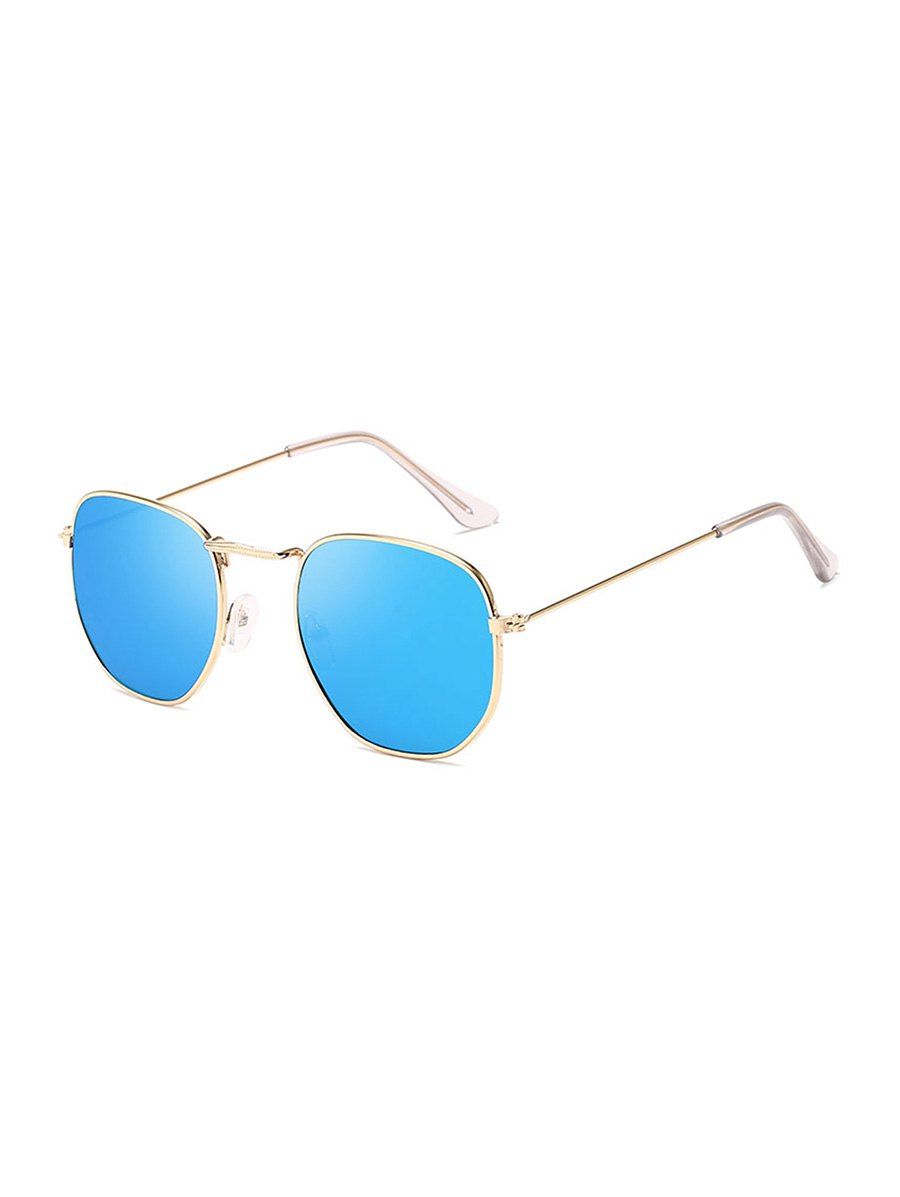 

Lightweight Metal Square Sunglasses, Deep sky blue