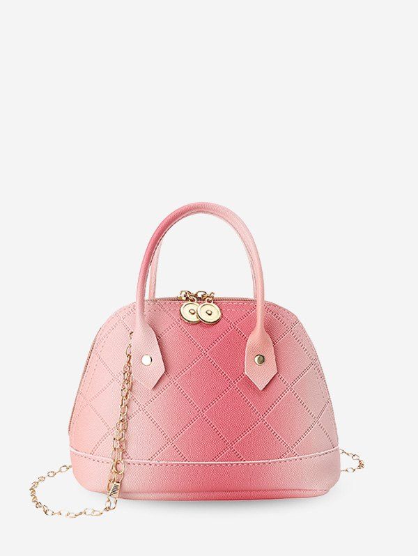 

Quilted PU Leather Shell Tote Bag, Light pink