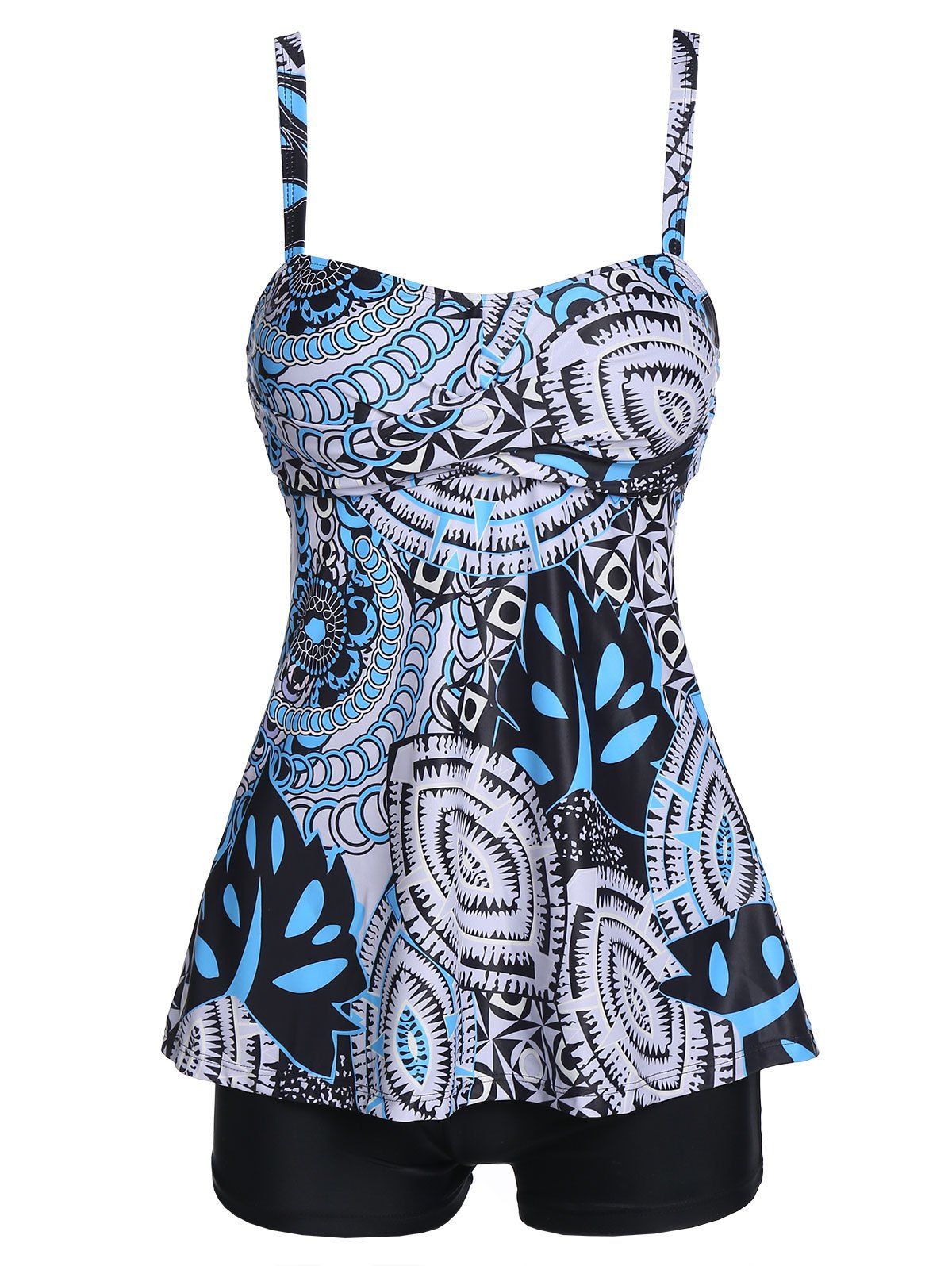 

Printed Padded Tankini Swimsuit, Multi-a