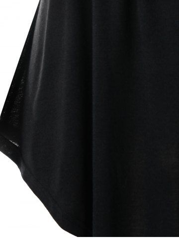 

Plus Size Two Tone One Button Tunic Curved Tee, Purple iris