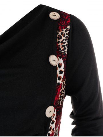 

Plus Size Leopard Print T-Shirt, Black