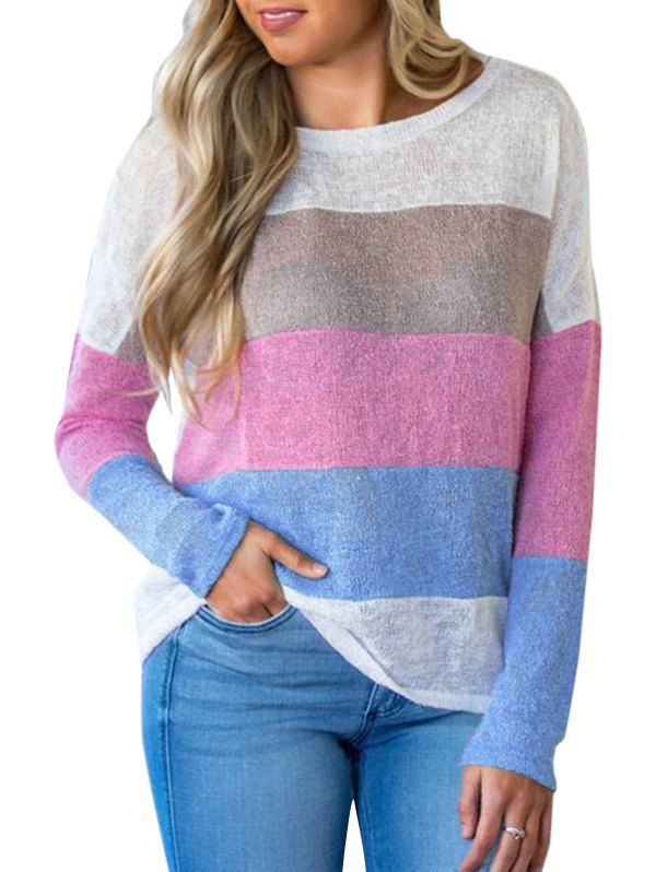 

Colorblock Drop Shoulder Knitwear, Multi