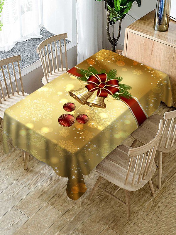 

Christmas Bell Ball Fabric Table Cloth, Multi