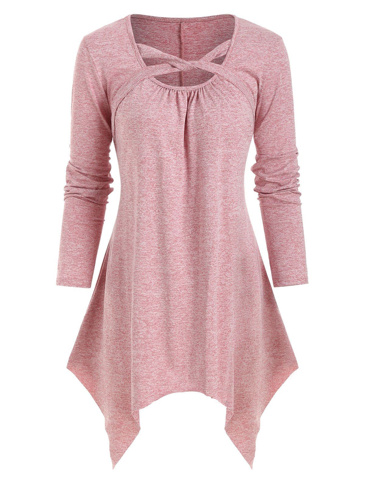 

Heather Criss Cross Handkerchief T-shirt, Rose