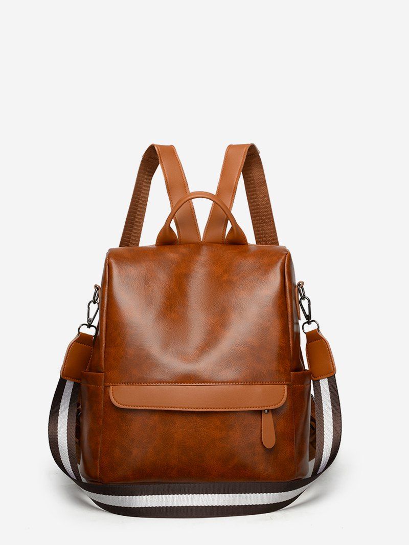 

Leather Casual Multifunctional Backpack, Deep brown