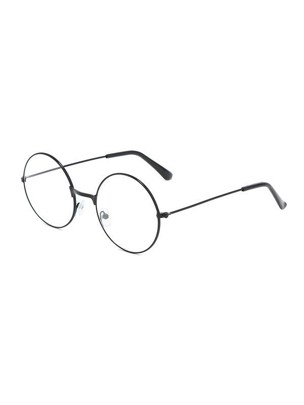 

Lightweight Metal Round Plain Glasses, Black
