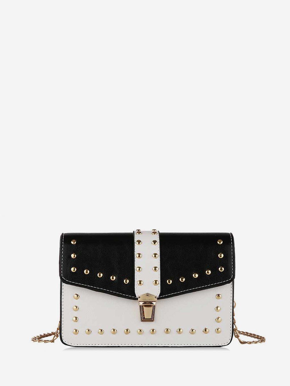 

Rivet Jointed Cover Shoulder Bag, Milk white