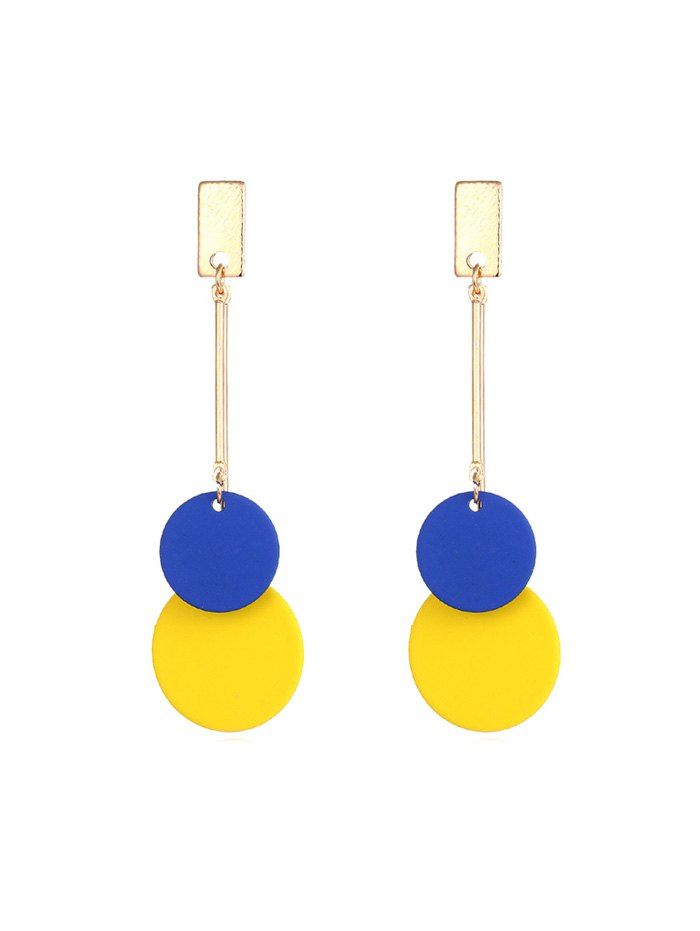 

Colorful Discs Drop Earrings, Gold