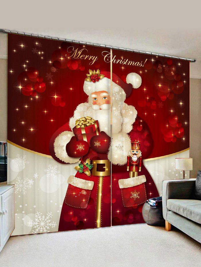 

Father Christmas Gift Window Curtains, Red wine