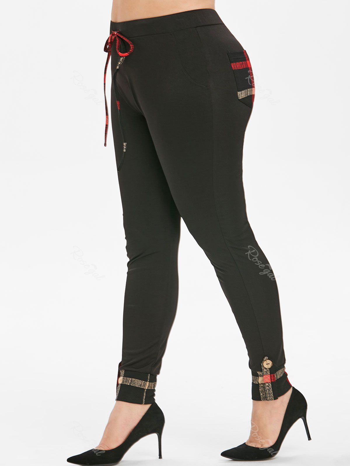 

Plus Size Plaid Jogger Pants, Black