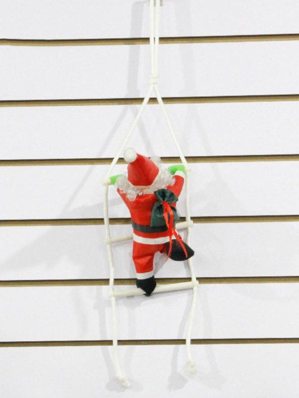 

Christmas Decoration Hanging Ladder Climbing Santa Claus Doll, Red