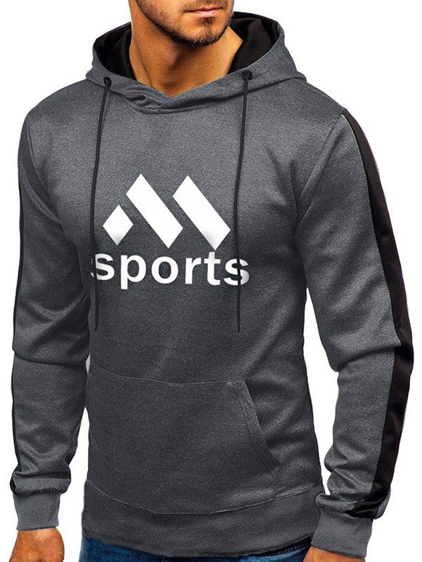 

Sport Graphic Front Pocket Fleece Hoodie, Gray