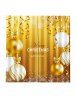 2 Panels Christmas Bowknot Balls Greeting Pattern Window Curtains -  