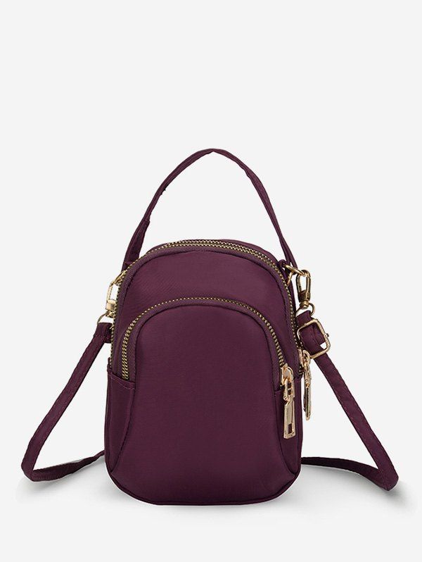 

Leisure Zipper Pockets Phone Bag, Plum pie