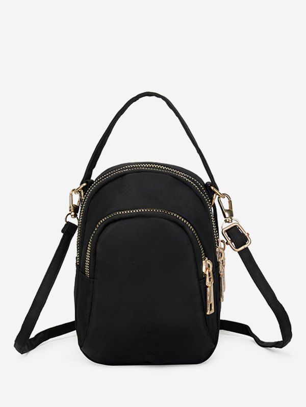 

Leisure Zipper Pockets Phone Bag, Black