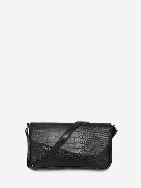 

Retro Small Embossed Simple Shoulder Bag, Black