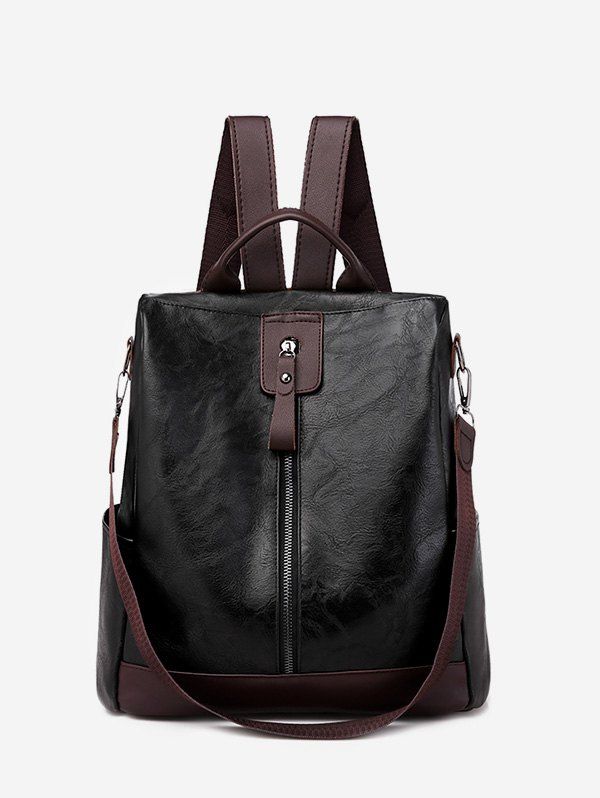 

Multi Handle PU Leather Casual Backpack, Black