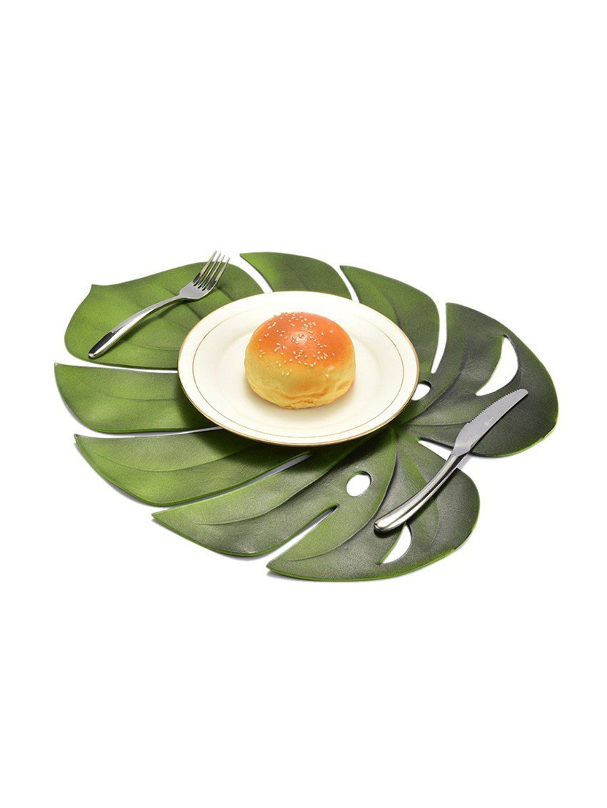 

Tropical Leaf Shape EVA Decorative Placemat, Multi-a