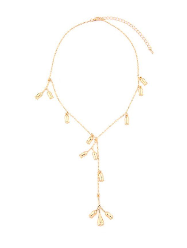 

Flower Branch Pendant Necklace, Gold