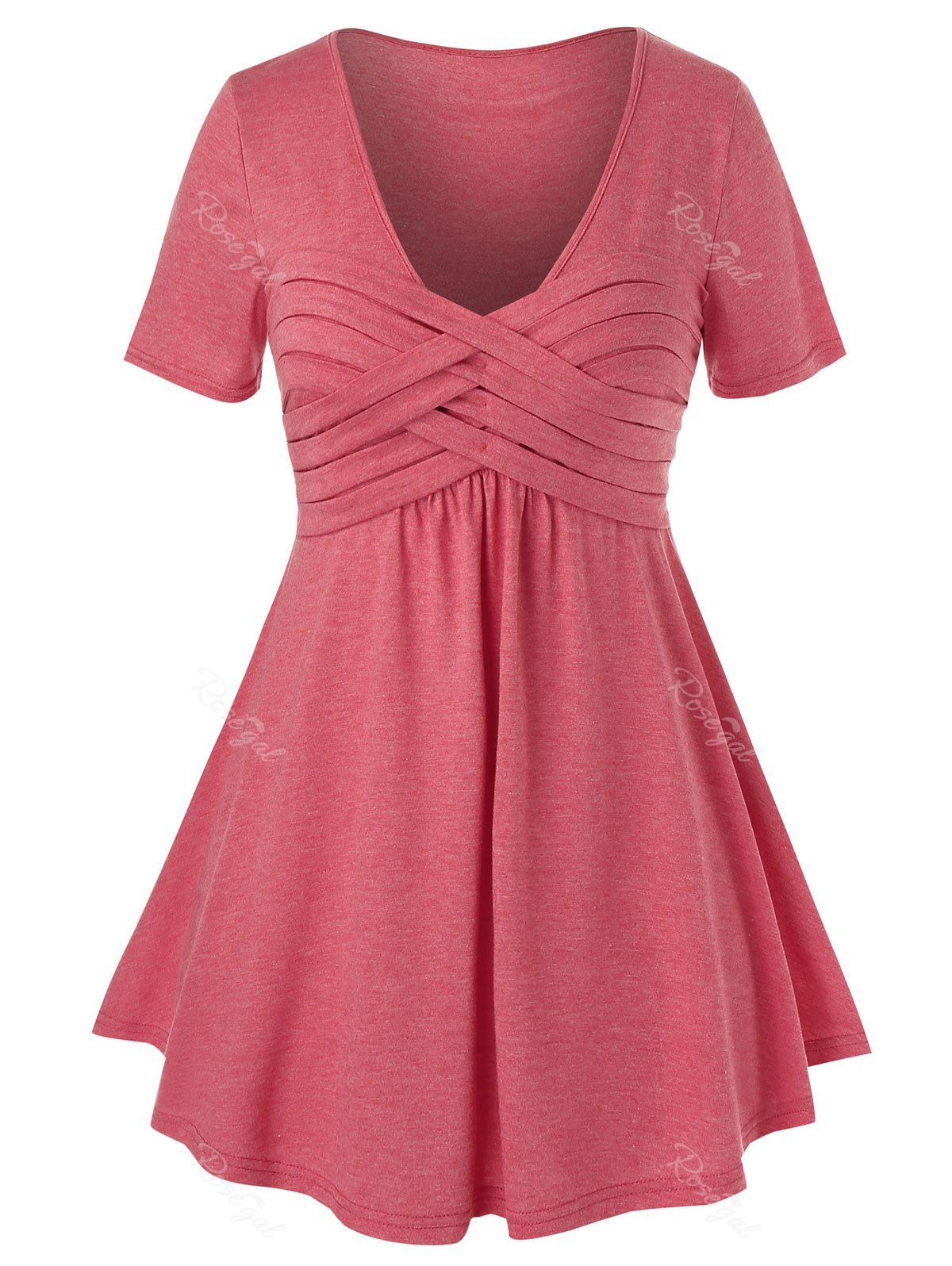 

Plus Size Crisscross Tee, Red