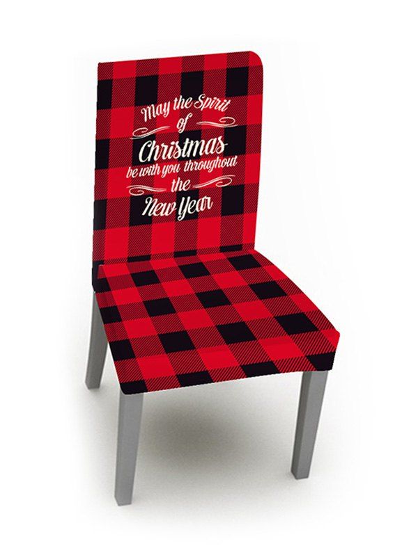 

1PCS Christmas Plaid Elastic Chair Cover, Multi