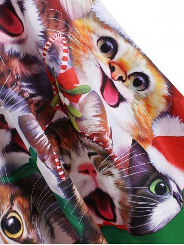 

Cat Graphic Criss Cross Christmas Mini Dress, Medium forest green