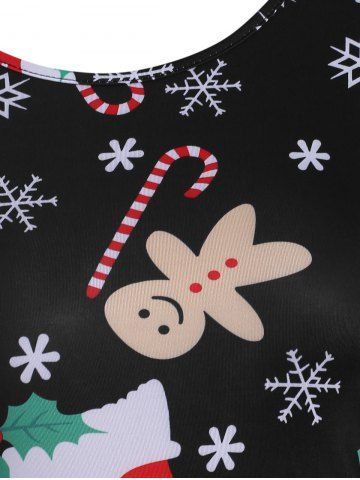

Christmas Mother Daughter Long Sleeve Casual Dress, Black