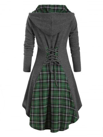 plaid hooded cardigans
