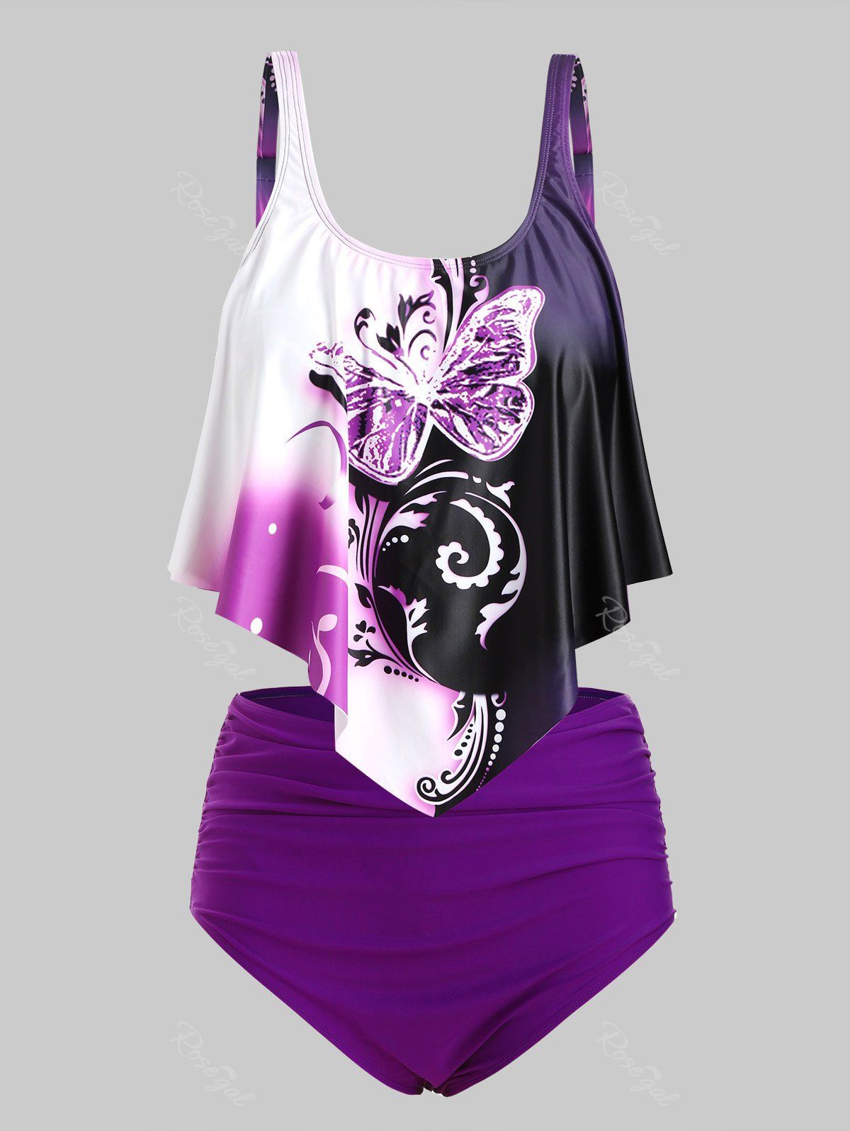 purple tankini swimsuit