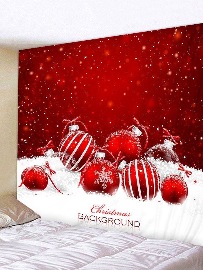 

Christmas Ball Snowfield Print Tapestry Wall Hanging Art Decoration, Multi
