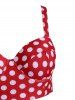 Plus Size Underwire Polka Dot Flounce 1950s Tankini Swimsuit -  