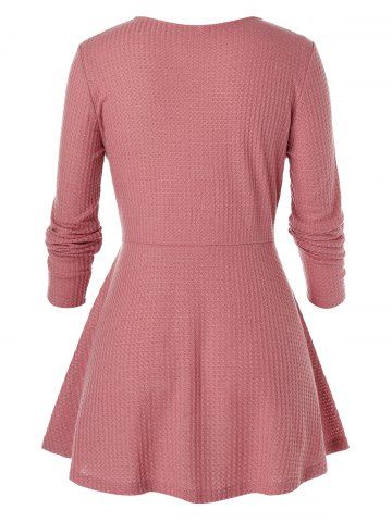 

Plus Size Buttoned A Line High Waisted Sweater, Rose
