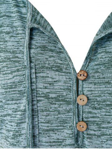 

Plus Size Buttons Marled Tank Top, Medium turquoise
