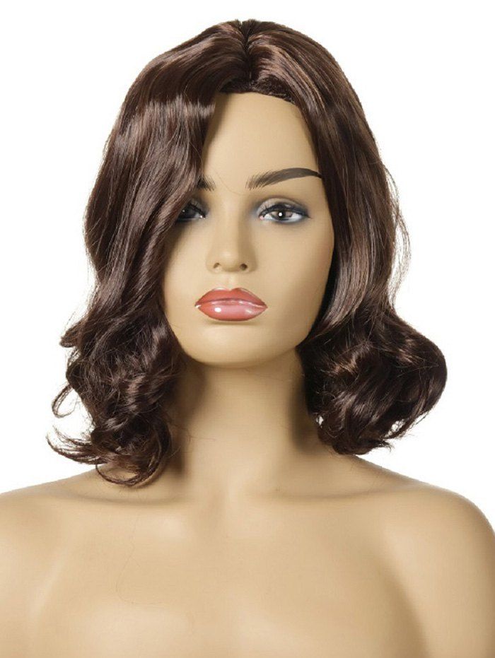 

Synthetic Side Part Curly Medium Wig, Brown