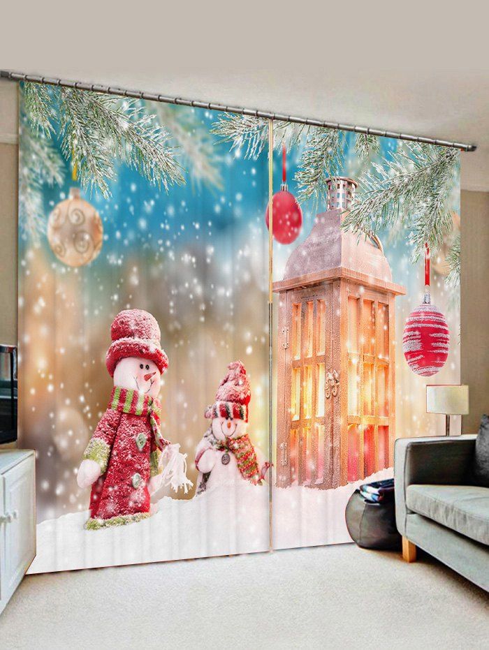 

Christmas Snowman Window Curtains, Apricot