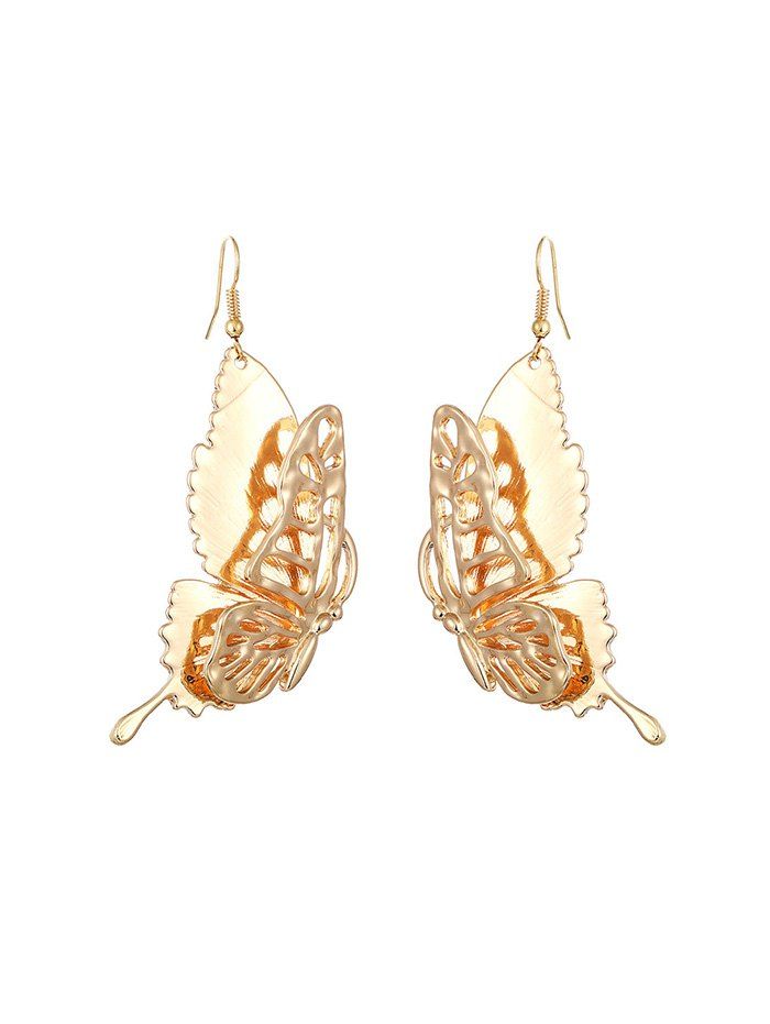 

Alloy Hollow Butterfly Earrings, Gold