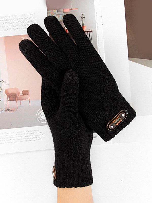 

Solid Cycling Driving Telefingers Glove, Black