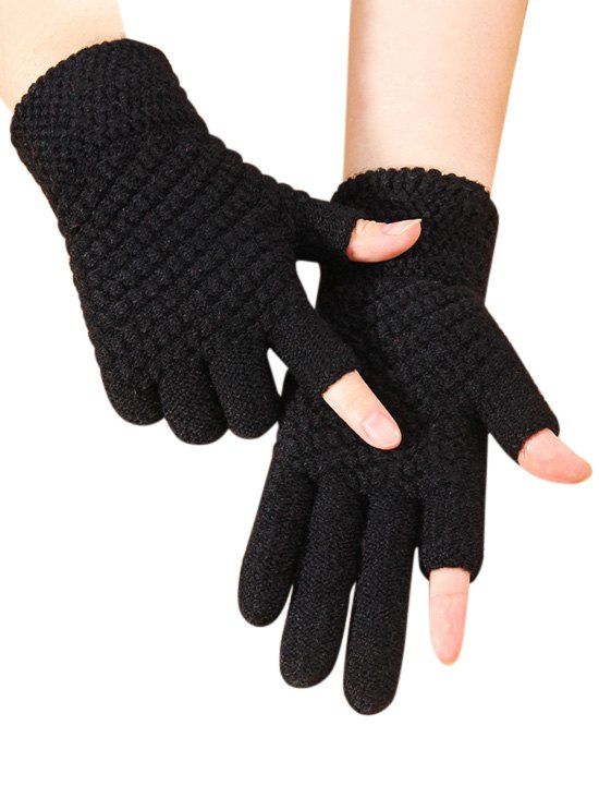 

Solid Simple Thick Winter Study Gloves, Black