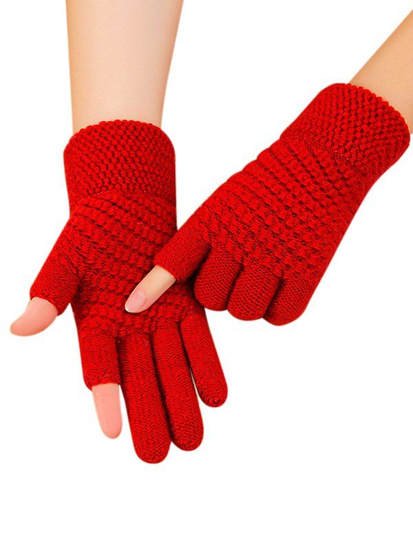 

Solid Simple Thick Winter Study Gloves, Red