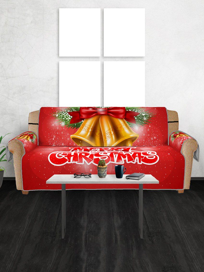 

Merry Christmas Bell Couch Cover, Ruby red