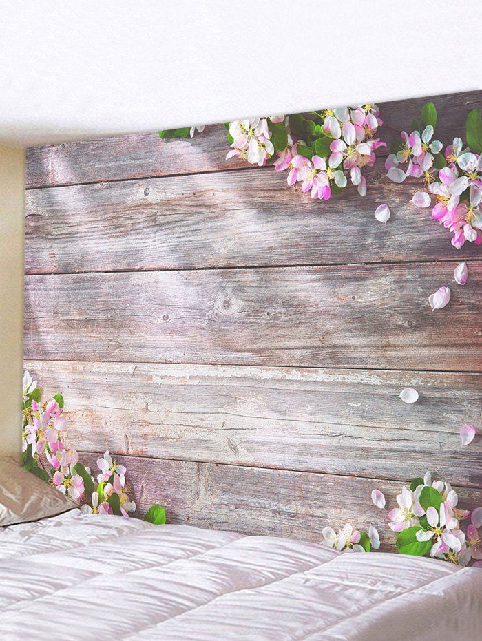 

Flowers Wooden Board Print Tapestry Wall Hanging Art Decoration, Multi