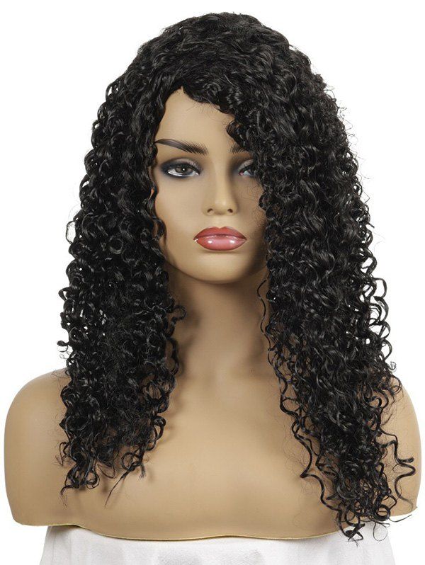 

Side Fringe Long Curly Capless Synthetic Wig, Black