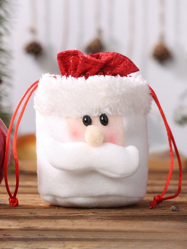 

Faux Fur Fluffy Christmas Drawstring Candy Bag, Red