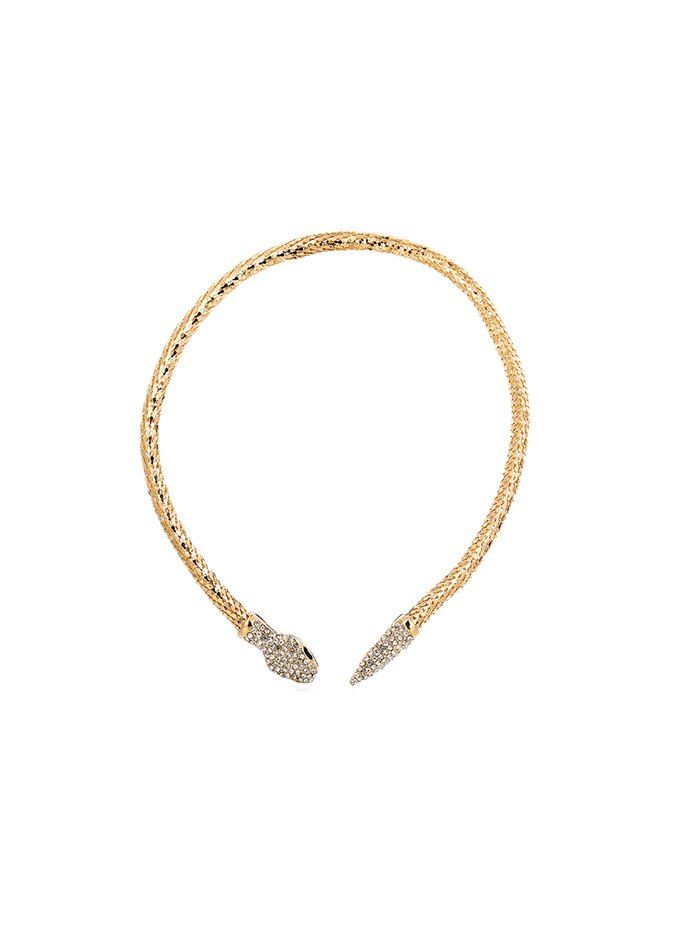 

Rhinestone Snake Shape Necklace, Gold