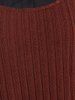 Tricot Long Patte de Boutonnage en Blocs de Couleurs Grande Taille - Rouge Vineux 4X