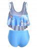 Plus Size Angel Cherub Print High Rise Tankini Swimsuit -  