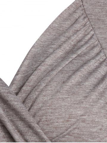 

Ruched Surplice Long Sleeve T Shirt, Light brown
